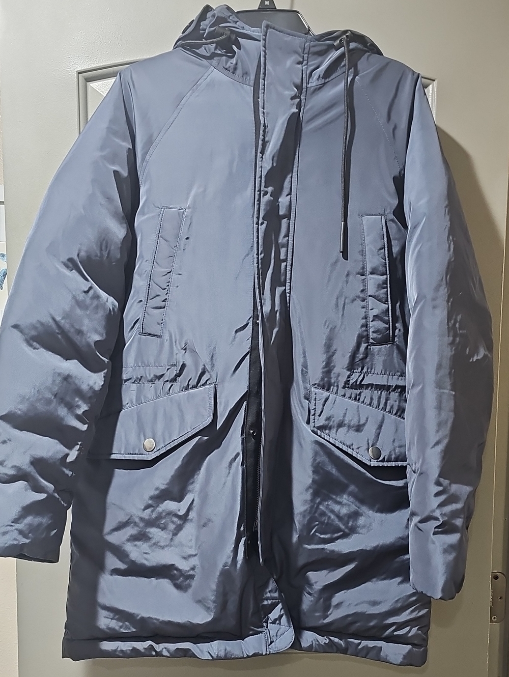 Quince Men's Hooded Puffer Jacket - Slate Blue